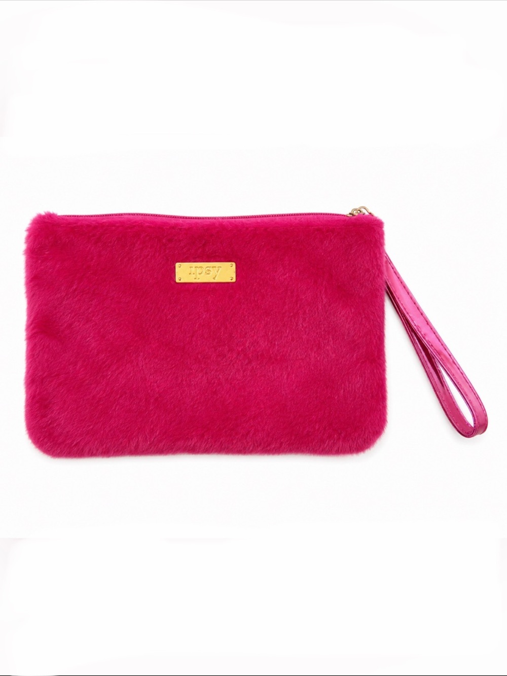 Ipsy Glam Bag December 2016 hot pink fuzzy faux fur